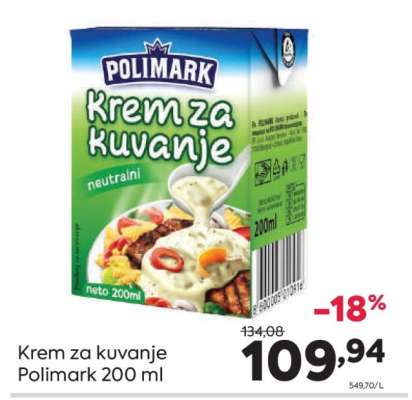 Krem za kuvanje Polimark 200 ml