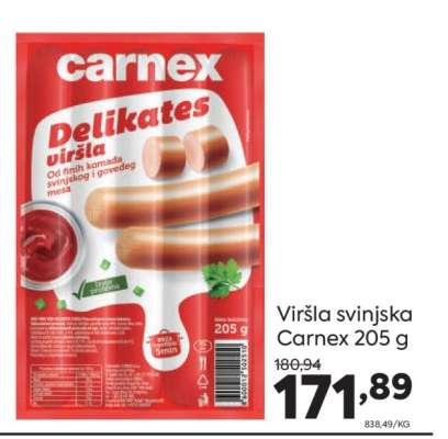 Viršla svinjska Carnex 205 g