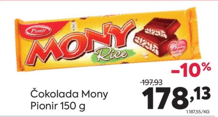 Čokolada Mony Pionir 150 g