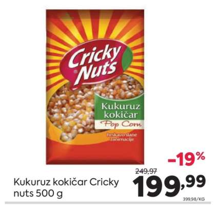 Kukuruz kokičar Cricky nuts 500 g