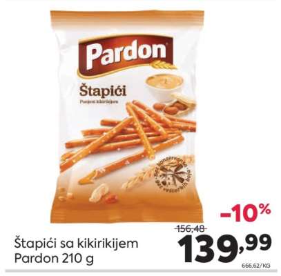 Štapići sa kikirikijem Pardon 210 g