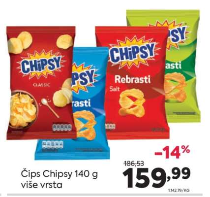 Čips Chipsy 140 g