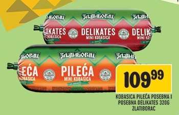 Kobasica Pileća Posebna i Posebna Delikates 320g Zlatiborac