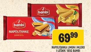 Napolitanka Limun i Mleko Lešnik 185g Bambi