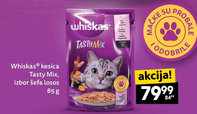 Whiskas® kesica Tasty Mix, izbor šefa losos 85 g