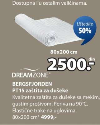 DREAMZONE BERGSFJORDEN PT15 ZAŠTITA ZA DUŠEKE