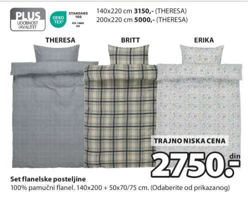 SET FLANELSKE POSTELJINE