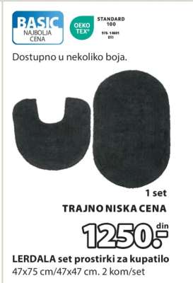 LERDALA SET PROSTIRKI ZA KUPATILO