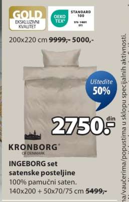 INGEBORG SET SATENSKE POSTELJINE
