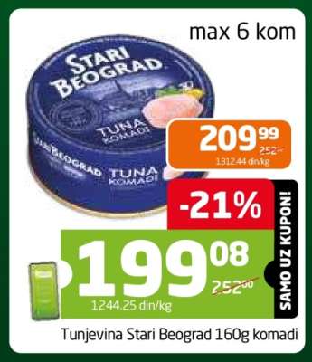 Tunjevina Stari Beograd 160g komadi