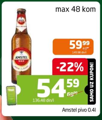 Amstel pivo 0.4l
