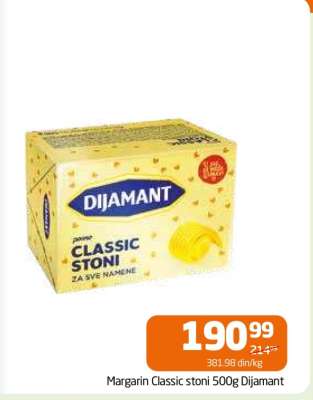 Margarin Classic stoni 500g Dijamant