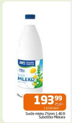 Sveže mleko 2%mm 1.463l Subotička mlekara