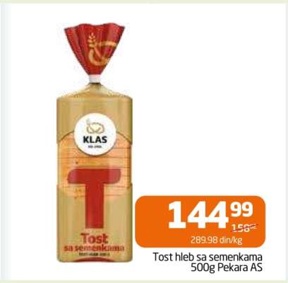 Tost hleb sa semenkama 500g Pekara AS