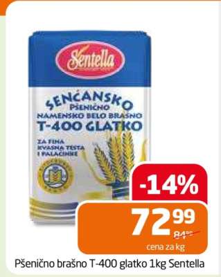 Pšenično brašno T-400 glatko 1kg Sentella