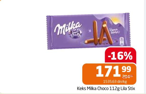 Keks Milka Choco 112g Lila Stix
