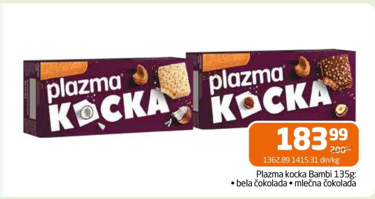 Plazma kocka Bambi 135g