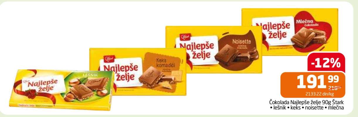 Čokolada Najlepše želje 90g Štark