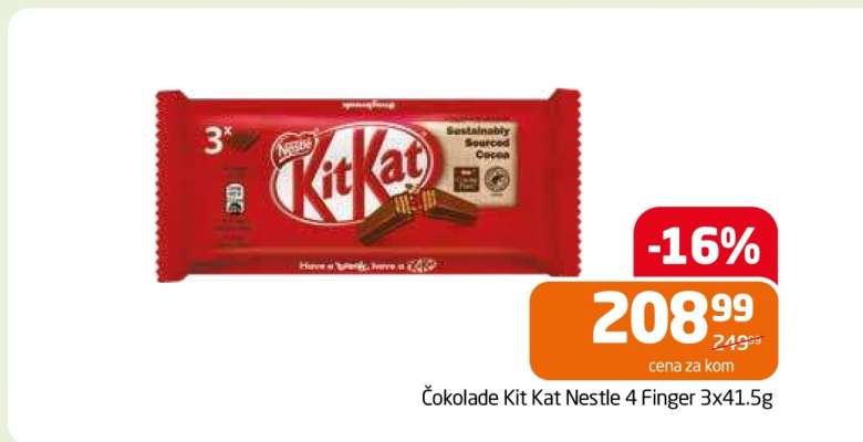 Čokolade Kit Kat Nestle 4 Finger 3x41.5g