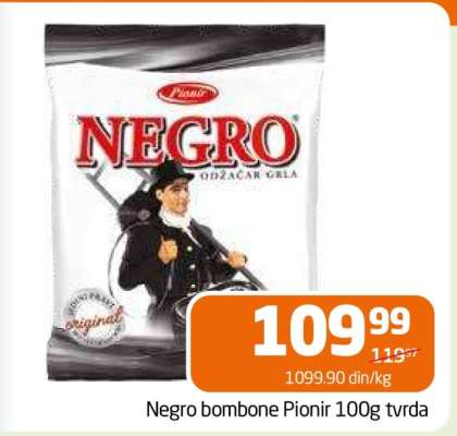 Negro bombone Pionir 100g tvrda