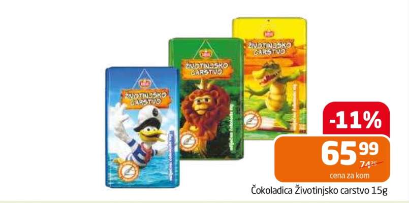 Čokoladica Životinjsko carstvo 15g