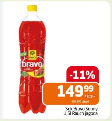 Sok Bravo Sunny 1,5l Rauch jagoda