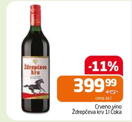 Crveno vino Ždrepčeva krv 1l Čoka