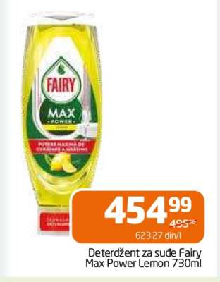 Deterdžent za suđe Fairy Max Power Lemon 730ml