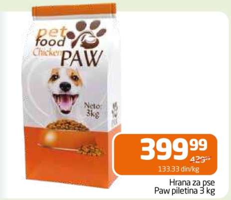 Hrana za pse Paw piletina 3 kg