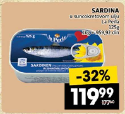 SARDINA u suncokretovom ulju La Perla 125g