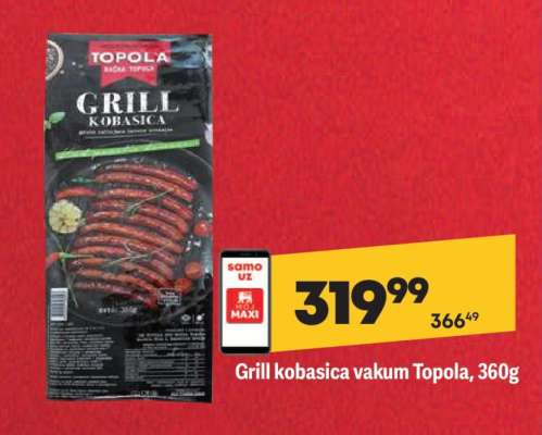 Grill kobasica vakum Topola 360g