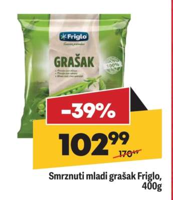 Smrznuti mladi grašak Friglo, 400g