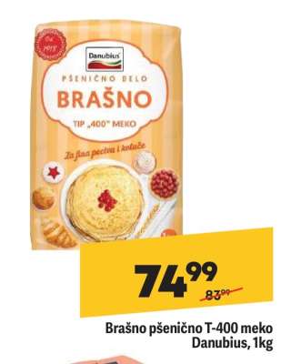 Brašno pšenično T-400 meko Danubius 1kg