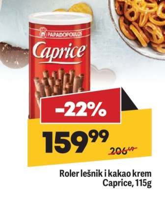 Roler lešnik i kakao krem Caprice, 115g