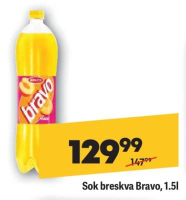 Sok breskva Bravo, 1.5l