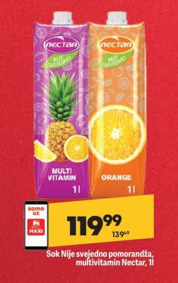 Sok Nije svejedno pomorandža, multivitamin Nectar, 1l