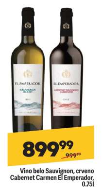 Vino belo Sauvignon, crveno Cabernet Carmen El Emperador, 0.75l