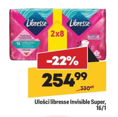 Ulošci libresse Invisible Super 16/1