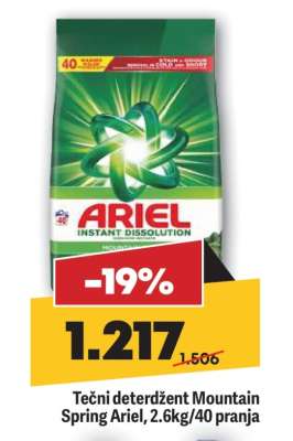 Tečni deterdžent Mountain Spring Ariel, 2.6kg/40 pranja