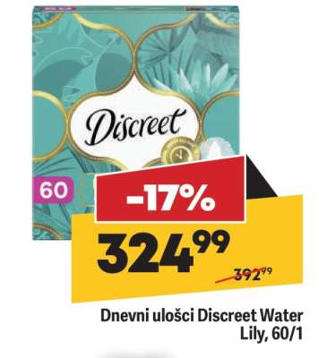 Dnevni ulošci Discreet Water Lily, 60/1