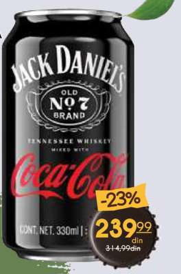 Jack Daniel's Tennessee Whiskey mixed with Coca-Cola