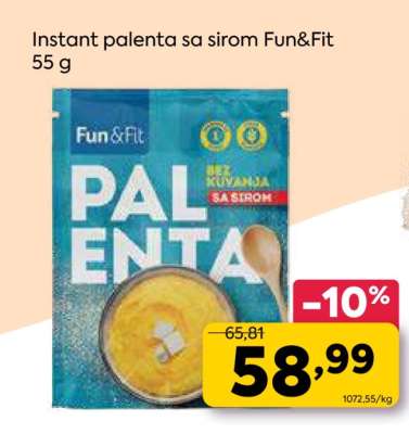 Instant palenta sa sirom Fun&Fit 55 g