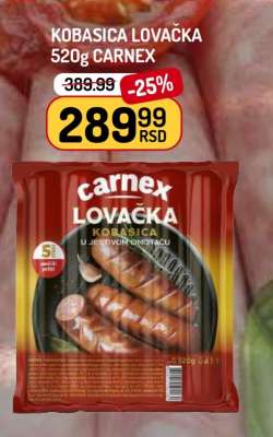 Kobasica Lovačka 520g Carnex