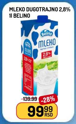 Mleko Dugotrajno 2,8% 1L Belino