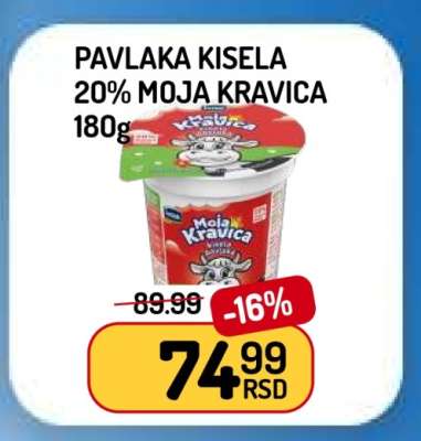 Pavlaka Kisela 20% Moja Kravica 180g