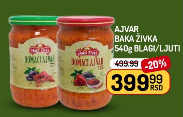 Ajvar Baka Zivka 540g Blagi/Ljuti
