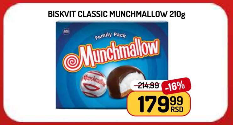 Biskvit Classic Munchmallow 210g