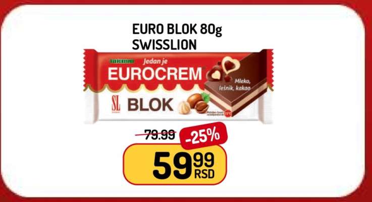 EURO BLOK 80G SWISSLION