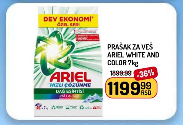 Prašak za veš Ariel White and Color 7kg