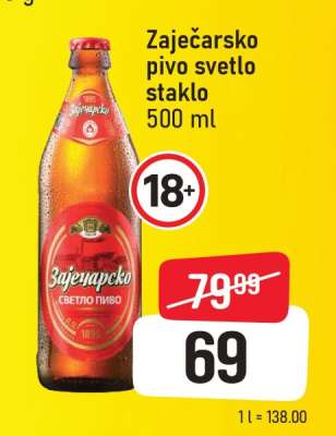 Zaječarsko pivo svetlo staklo